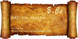 Bölcs Csilla névjegykártya