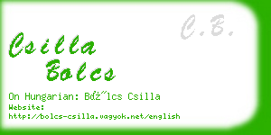 csilla bolcs business card